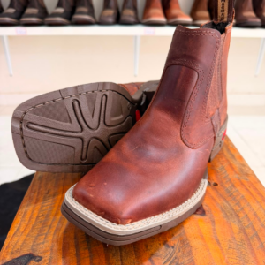 Botina Country Machado Masculina Café Liso Cano Curto